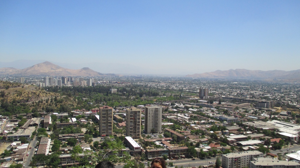 Santiagon kaupunki kuvattuna ylhäältä